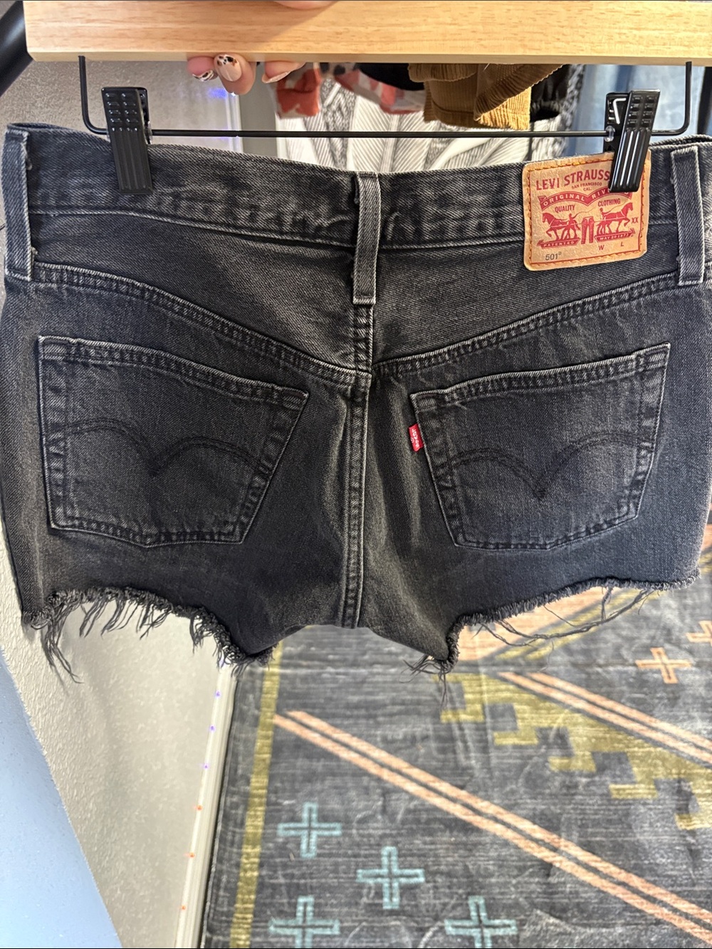 Levi's 501 Black Denim Cutoff Shorts